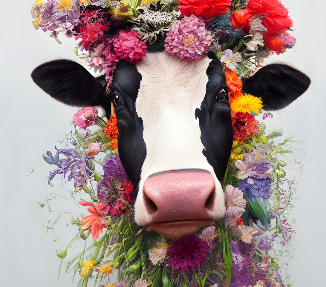 Tumbler wrap (Floral cow - Fresian)