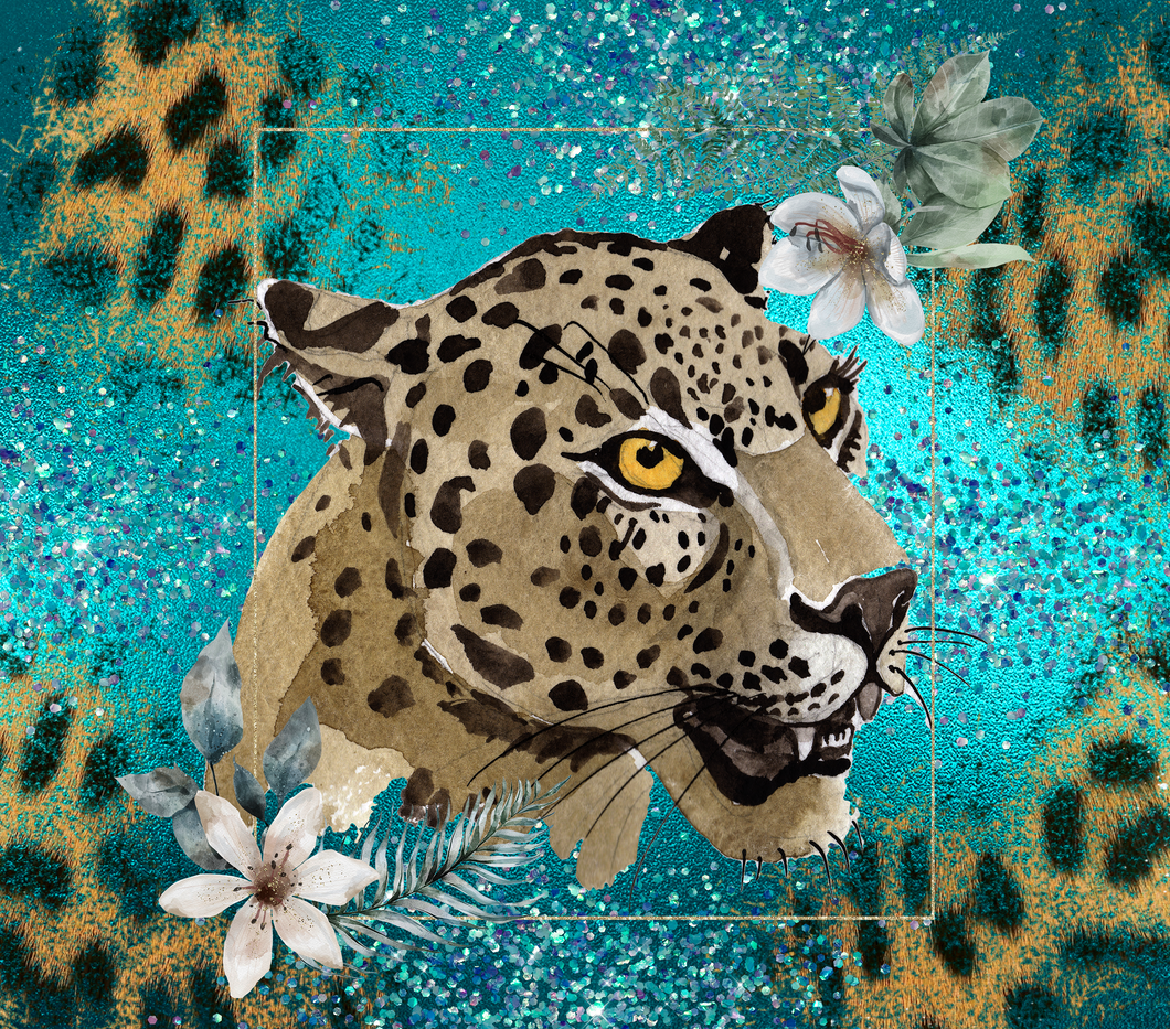 Tumbler wrap (Flowered Leopard)