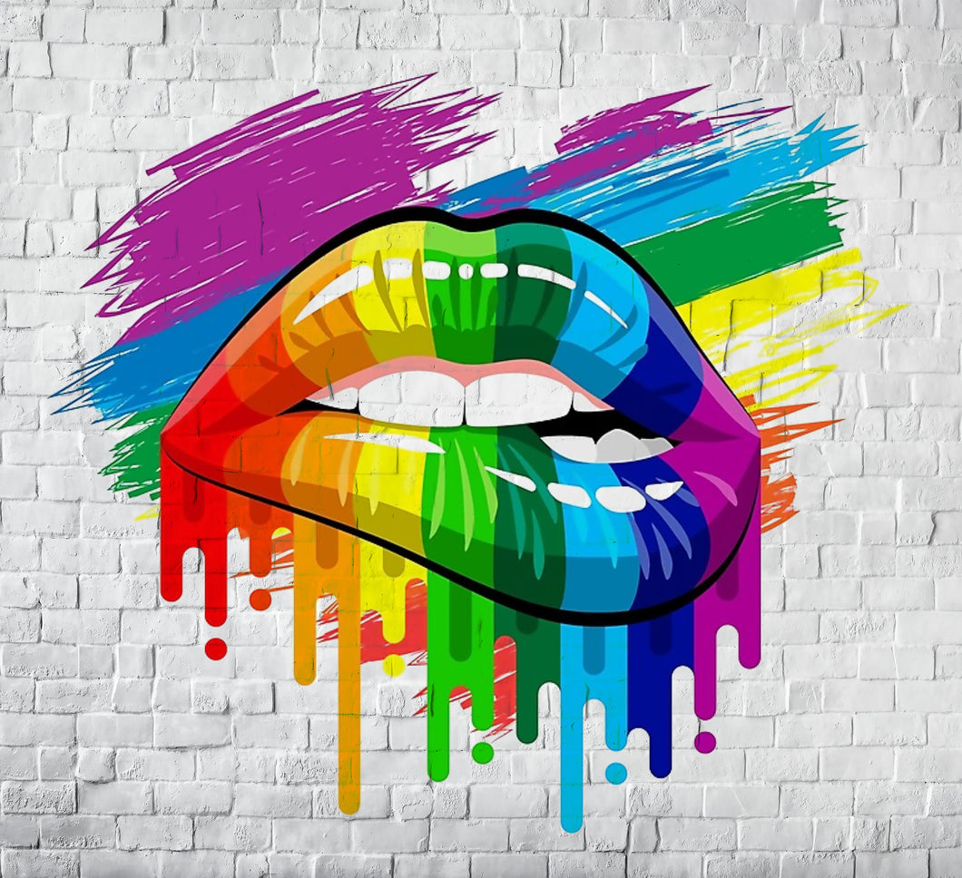 Tumbler wrap (Rainbow lips)