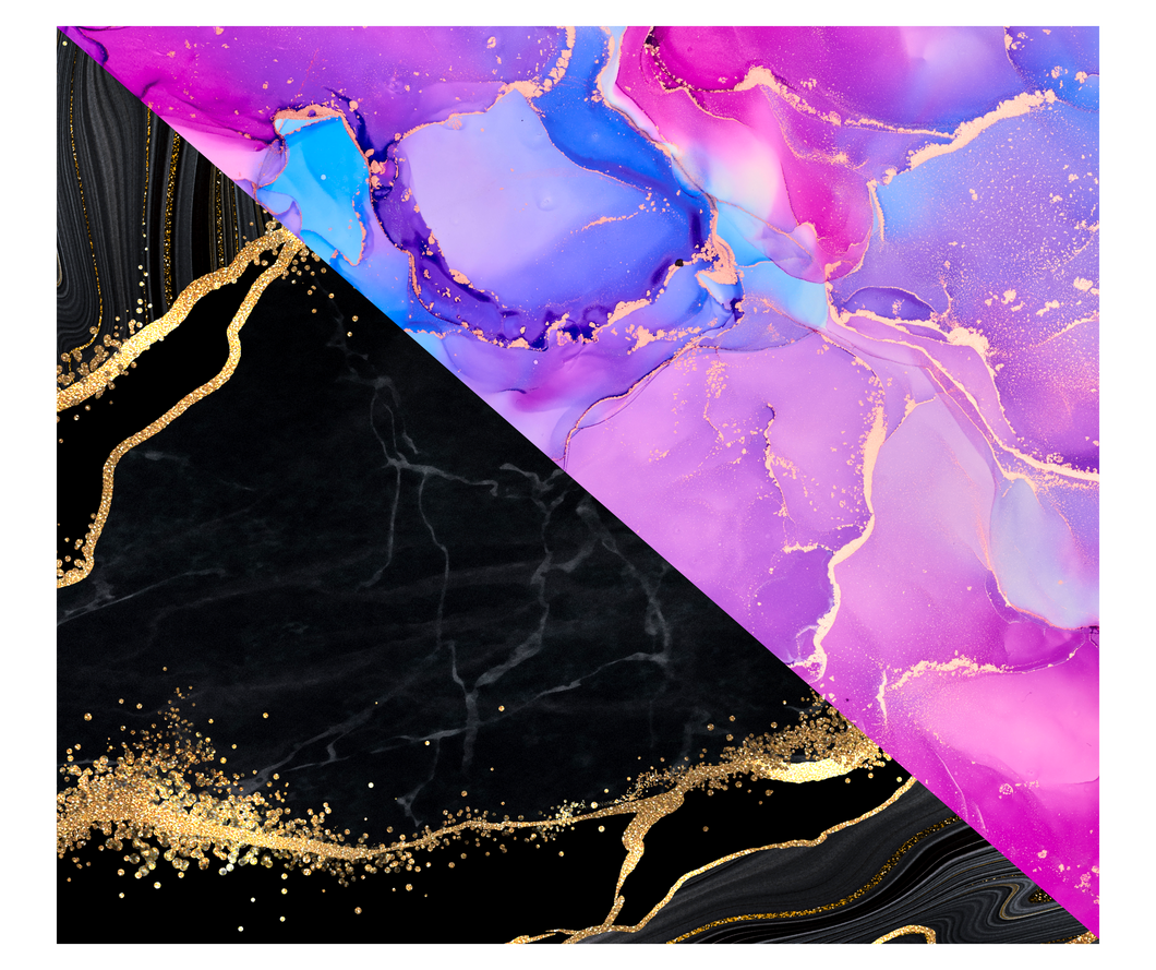 Tumbler wrap (Pink/Black split alcohol ink)
