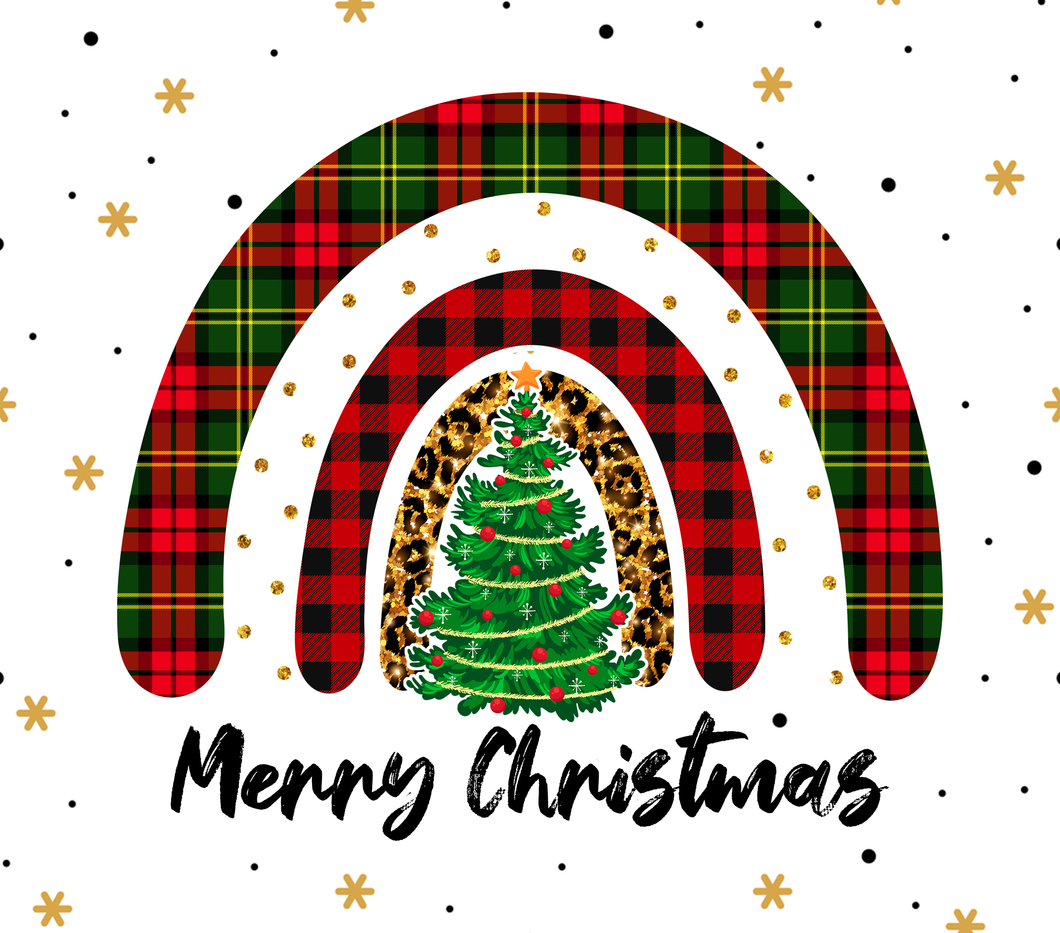 Tumbler wrap (Merry Christmas Rainbow)