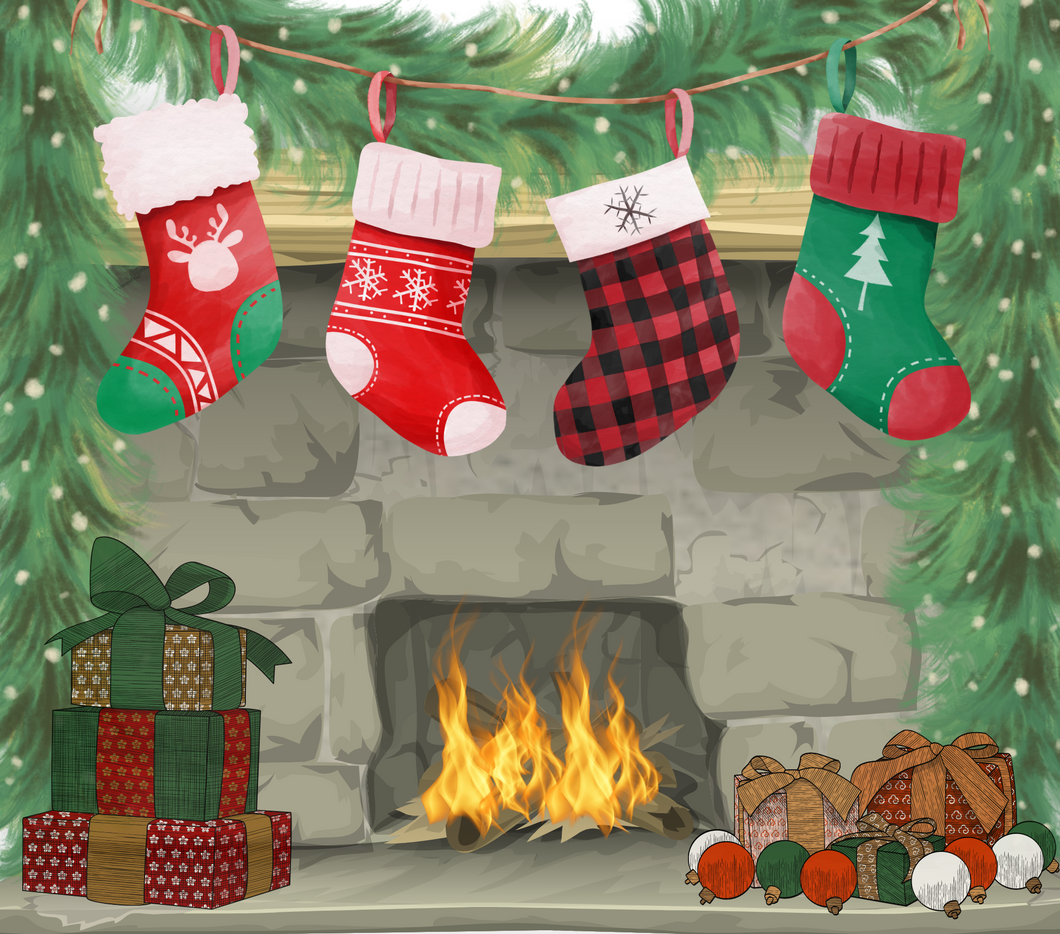 Tumbler wrap (Christmas fireplace)