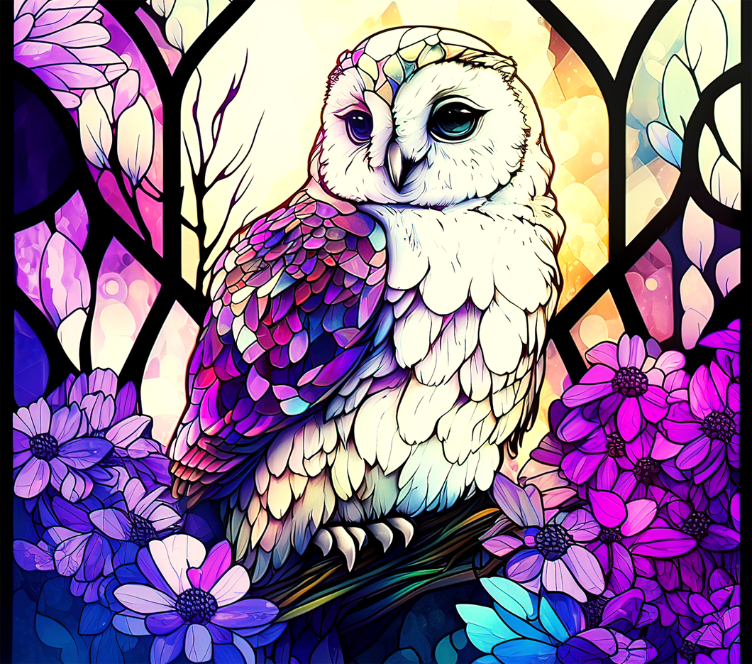 Tumbler wrap (Purple owl - Glass)