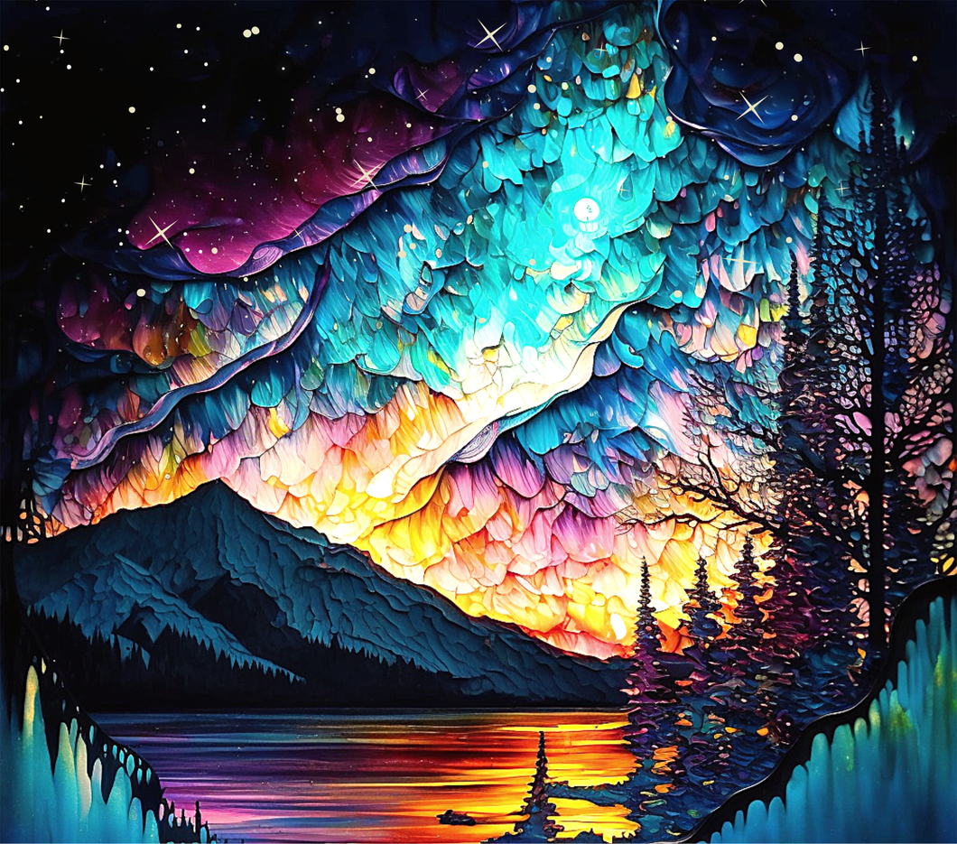 Tumbler wrap (Blue northern light - Ink)