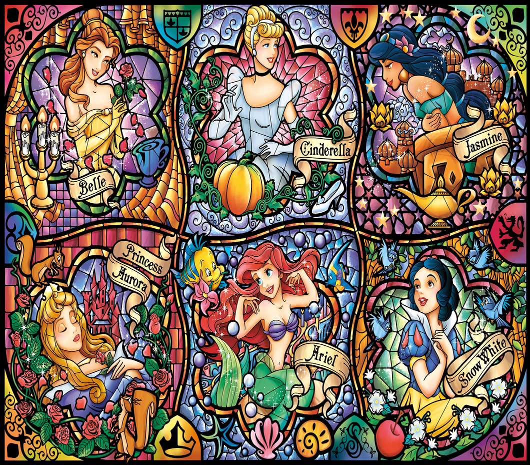 Tumbler wrap (Stained glass princesses)